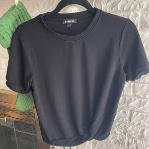 Express twist front short sleeve sweatshirt
